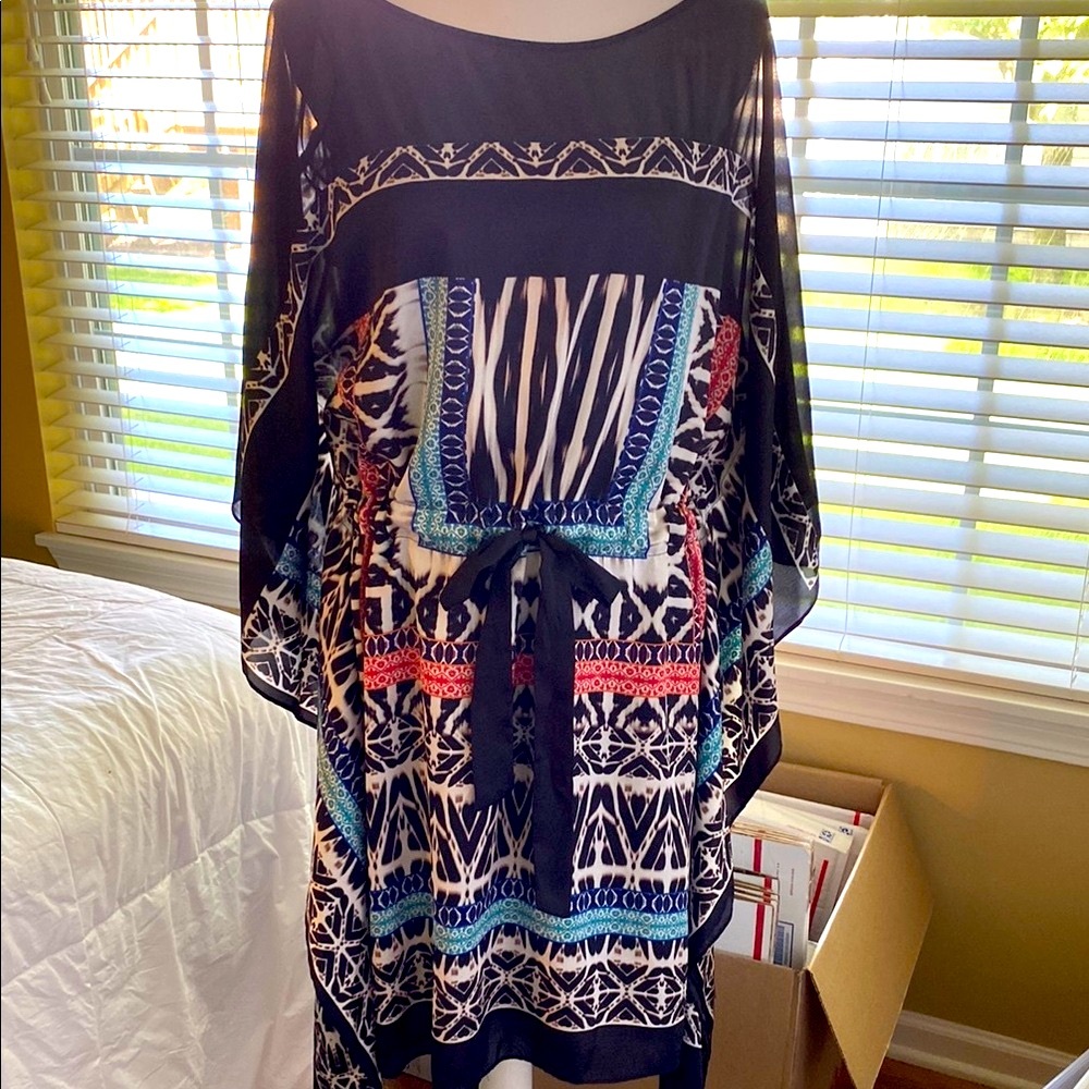 Bohemian Black Sheer Kaftan Dress 14